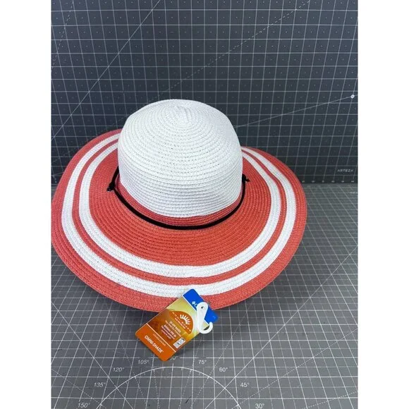 Columbia Womens Global Adventure Packable Hat II L/XL White & Peach NWT - Picture 3 of 9